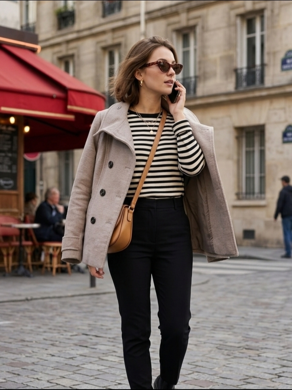 3/$15 🌺H&M Double-Breasted Taupe Peacoat Jacket
